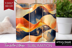 Rose Gold Tumbler Wrap - Metallic Rose Tumbler PNG Product Image 1