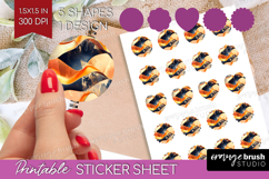 Rose Gold Round Sticker - Metallic Rose Printable Sticker Product Image 1