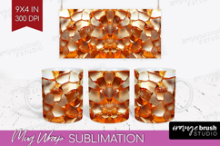 Rose Gold Mug Wrap - Metallic Rose Mug PNG Sublimation Product Image 1