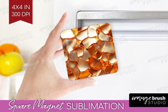 Rose Gold Magnet Sublimation - Metallic Rose Square Magnet Product Image 1
