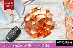 Rose Gold Car Coaster - Metallic Rose Coaster PNG Product Image 1