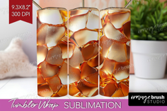 Rose Gold Tumbler Wrap - Metallic Rose Tumbler PNG Product Image 1