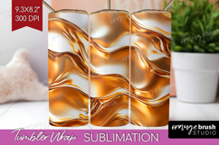 Rose Gold Tumbler Wrap - Metallic Rose Tumbler PNG Product Image 1