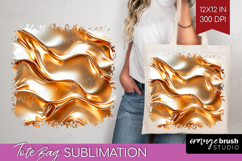 Rose Gold Tote Bag - Metallic Rose Tote Bag PNG Sublimation Product Image 1