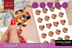 Rose Gold Round Sticker - Metallic Rose Printable Sticker Product Image 1
