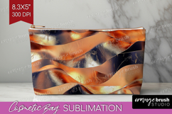Rose Gold Cosmetic Bag - Metallic Rose Makeup Bag PNG Product Image 1