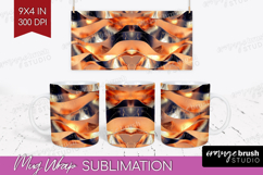 Rose Gold Mug Wrap - Metallic Rose Mug PNG Sublimation Product Image 1