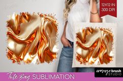Rose Gold Tote Bag - Metallic Rose Tote Bag PNG Sublimation Product Image 1