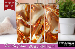 Rose Gold Tumbler Wrap - Metallic Rose Tumbler PNG Product Image 1