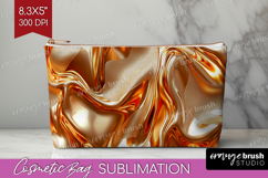 Rose Gold Cosmetic Bag - Metallic Rose Makeup Bag PNG Product Image 1