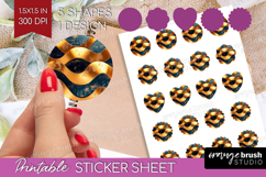 Rose Gold Round Sticker - Metallic Rose Printable Sticker Product Image 1