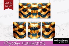 Rose Gold Mug Wrap - Metallic Rose Mug PNG Sublimation Product Image 1