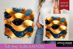 Rose Gold Tote Bag - Metallic Rose Tote Bag PNG Sublimation Product Image 1