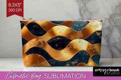 Rose Gold Cosmetic Bag - Metallic Rose Makeup Bag PNG Product Image 1