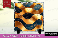 Rose Gold Slate PNG - Metallic Rose Square Slate Product Image 1