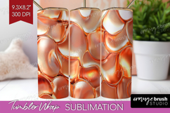 Rose Gold Tumbler Wrap - Metallic Rose Tumbler PNG Product Image 1