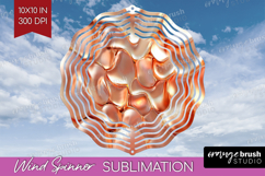 Rose Gold Wind Spinner Sublimation PNG - Metallic Rose Product Image 1