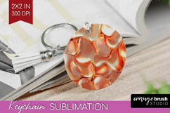 Rose Gold Keychain PNG - Metallic Rose Keychain Sublimation Product Image 1