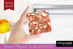 Rose Gold Magnet Sublimation - Metallic Rose Square Magnet Product Image 1