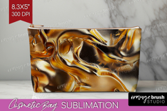 Rose Gold Cosmetic Bag - Metallic Rose Makeup Bag PNG Product Image 1