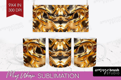 Rose Gold Mug Wrap - Metallic Rose Mug PNG Sublimation Product Image 1
