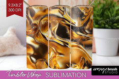 Rose Gold Tumbler Wrap - Metallic Rose Tumbler PNG Product Image 1