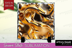 Rose Gold Slate PNG - Metallic Rose Square Slate Product Image 1