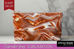 Rose Gold Cosmetic Bag - Metallic Rose Makeup Bag PNG Product Image 1