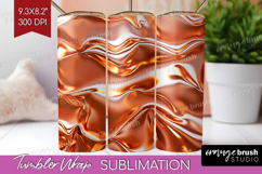 Rose Gold Tumbler Wrap - Metallic Rose Tumbler PNG Product Image 1