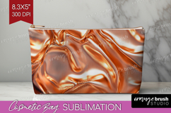 Rose Gold Cosmetic Bag - Metallic Rose Makeup Bag PNG Product Image 1