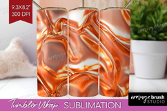 Rose Gold Tumbler Wrap - Metallic Rose Tumbler PNG Product Image 1