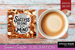 Inspirational Quote Square Coaster - Rose Gold Coaster PNG Product Image 1