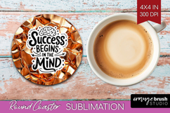 Inspirational Quote Round Coaster - Rose Gold Coaster PNG Product Image 1