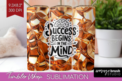 Inspirational Quote Tumbler Wrap - Rose Gold Tumbler PNG Product Image 1