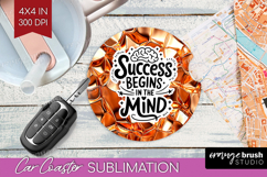 Inspirational Quote Car Coaster - Rose Gold Coaster PNG Product Image 1