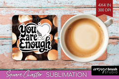 Inspirational Quote Square Coaster - Rose Gold Coaster PNG Product Image 1