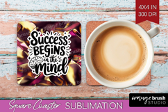 Inspirational Quote Square Coaster - Rose Gold Coaster PNG Product Image 1