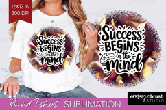Inspirational Quote Round Tshirt Background - Rose Gold PNG Product Image 1