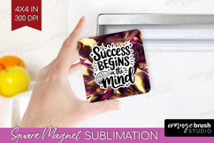 Inspirational Quote Magnet Sublimation - Rose Gold Square Product Image 1