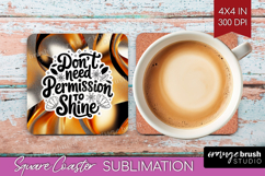 Inspirational Quote Square Coaster - Rose Gold Coaster PNG Product Image 1