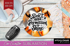 Inspirational Quote Car Coaster - Rose Gold Coaster PNG Product Image 1