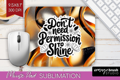 Inspirational Quote Mouse Pad Sublimation - Rose Gold PNG Product Image 1