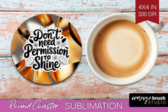 Inspirational Quote Round Coaster - Rose Gold Coaster PNG Product Image 1