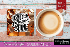 Inspirational Quote Square Coaster - Rose Gold Coaster PNG Product Image 1