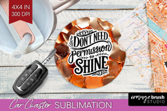 Inspirational Quote Car Coaster - Rose Gold Coaster PNG Product Image 1