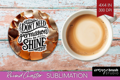 Inspirational Quote Round Coaster - Rose Gold Coaster PNG Product Image 1