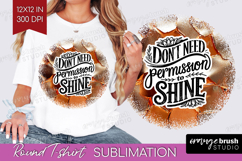 Inspirational Quote Round Tshirt Background - Rose Gold PNG Product Image 1