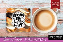 Inspirational Quote Square Coaster - Rose Gold Coaster PNG Product Image 1