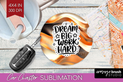 Inspirational Quote Car Coaster - Rose Gold Coaster PNG Product Image 1
