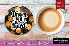 Inspirational Quote Round Coaster - Rose Gold Coaster PNG Product Image 1